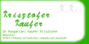 krisztofer kaufer business card